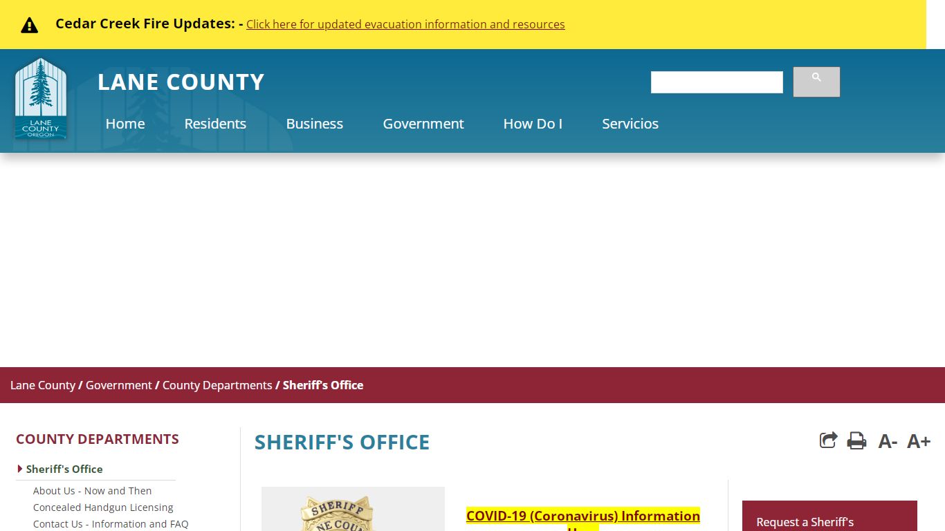 Sheriff's Office - Lane County